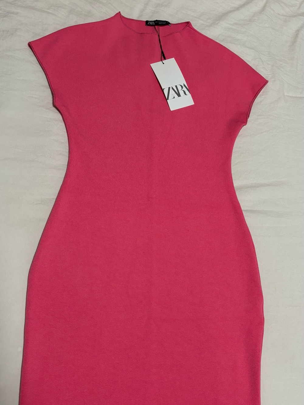 Zara Cap Sleeve, Mock Neck Dress in Pink
